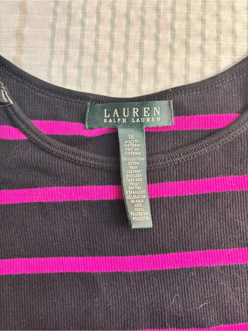 Lauren Ralph Lauren women’s Deep purple & Pink Striped Long-Sleeve Top